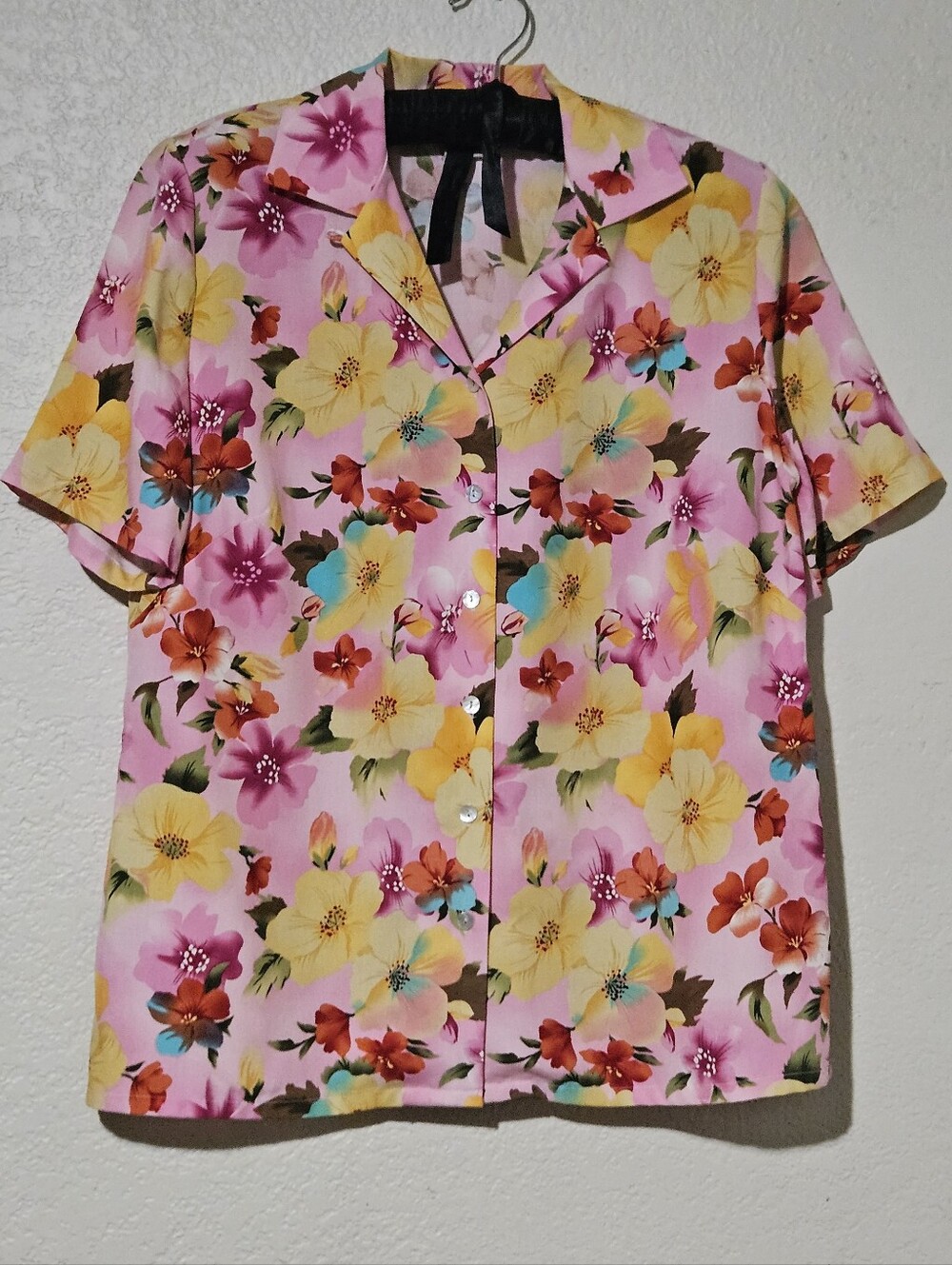 Edward 100% Silk Button Up Summer Blouse Small